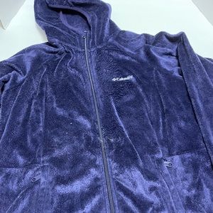 Columbia fleece blue zip up jacket with jood size ladies large LGE